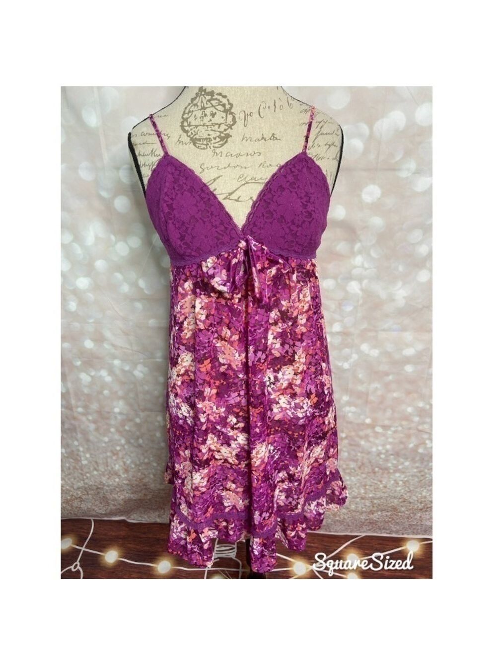 AMBRIELLE - Babydoll Slip Dress Purple Hydrangea Large